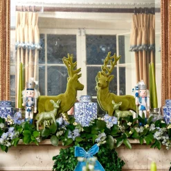 Christmas Decorations<Mrs. Alice Blue & White Glitter Nutcrackers (Pair)