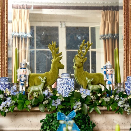 Christmas Decorations<Mrs. Alice Blue & White Glitter Nutcrackers (Pair)
