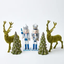 Christmas Decorations<Mrs. Alice Blue & White Glitter Nutcrackers (Pair)