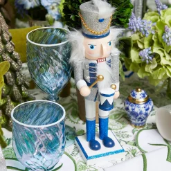 Christmas Decorations<Mrs. Alice Blue & White Glitter Nutcrackers (Pair)