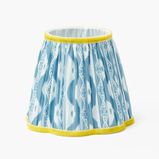 Lampshades<Mrs. Alice Blue & Yellow Ikat Lampshade (18cm)
