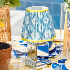Lampshades<Mrs. Alice Blue & Yellow Ikat Lampshade (18cm)