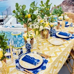 Lampshades<Mrs. Alice Blue & Yellow Ikat Lampshade (18cm)
