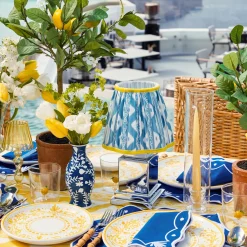 Lampshades<Mrs. Alice Blue & Yellow Ikat Lampshade (18cm)