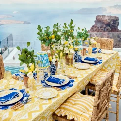 Lampshades<Mrs. Alice Blue & Yellow Ikat Lampshade (18cm)