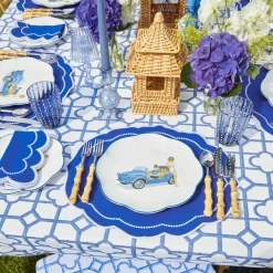 Cushions<Mrs. Alice Blue Bamboo Seat Pad Cushion