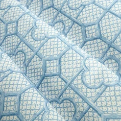 Serena Fresson Fabrics<Mrs. Alice Blue Bamboo Trellis Fabric