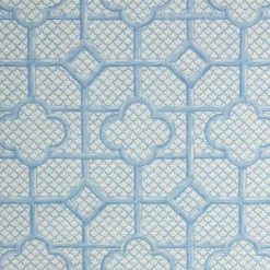 Serena Fresson Fabrics<Mrs. Alice Blue Bamboo Trellis Fabric
