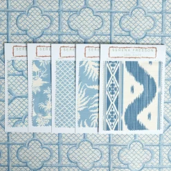 Serena Fresson Fabrics<Mrs. Alice Blue Bamboo Trellis Fabric