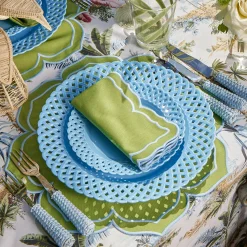 Summer Crockery | Crockery Sets<Mrs. Alice Blue Basketweave Dinner & Starter Plates (Set of 8)