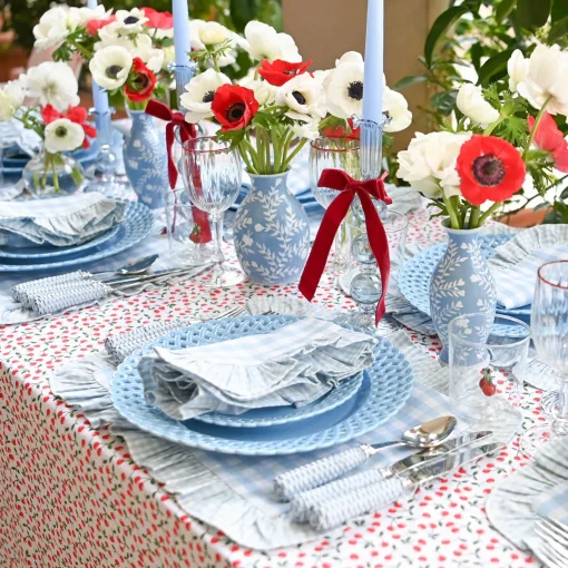 Summer Crockery | Crockery Sets<Mrs. Alice Blue Basketweave Dinner & Starter Plates (Set of 8)