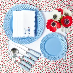 Summer Crockery | Crockery Sets<Mrs. Alice Blue Basketweave Dinner & Starter Plates (Set of 8)