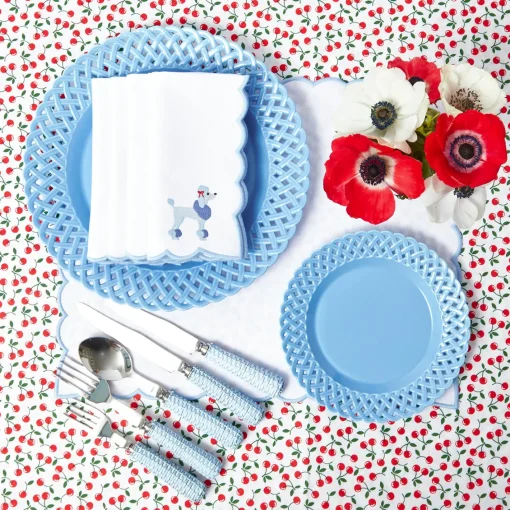 Summer Crockery | Crockery Sets<Mrs. Alice Blue Basketweave Dinner & Starter Plates (Set of 8)