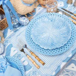 Summer Crockery | Crockery Sets<Mrs. Alice Blue Basketweave Dinner & Starter Plates (Set of 8)