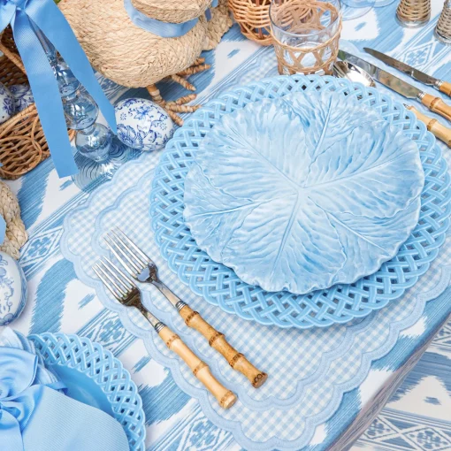 Summer Crockery | Crockery Sets<Mrs. Alice Blue Basketweave Dinner & Starter Plates (Set of 8)
