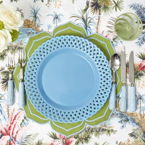 Summer Crockery | Crockery Sets<Mrs. Alice Blue Basketweave Dinner & Starter Plates (Set of 8)