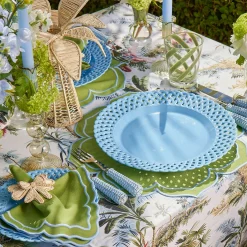 Summer Crockery | Crockery Sets<Mrs. Alice Blue Basketweave Dinner & Starter Plates (Set of 8)