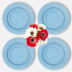 Summer Crockery | Crockery Sets<Mrs. Alice Blue Basketweave Dinner & Starter Plates (Set of 8)