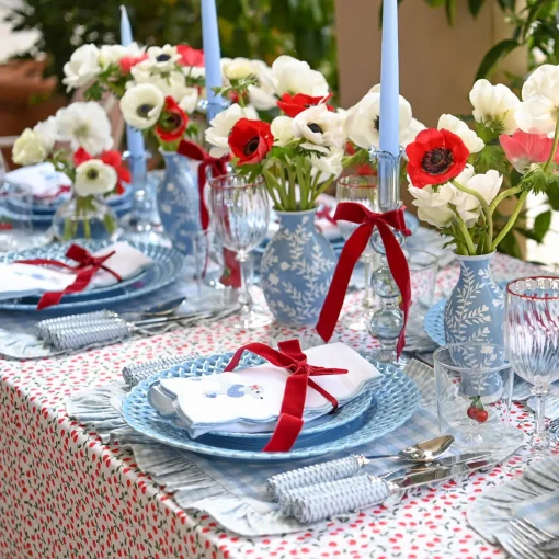 Summer Crockery | Crockery Sets<Mrs. Alice Blue Basketweave Dinner & Starter Plates (Set of 8)