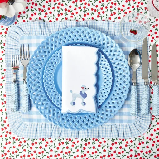 Summer Crockery | Crockery Sets<Mrs. Alice Blue Basketweave Dinner & Starter Plates (Set of 8)