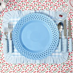 Summer Crockery | Crockery Sets<Mrs. Alice Blue Basketweave Dinner & Starter Plates (Set of 8)