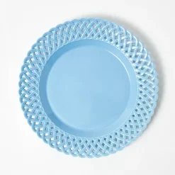 Summer Crockery | Dinner Plates<Mrs. Alice Blue Basketweave Dinner Plate