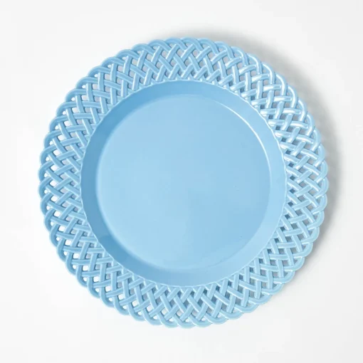 Summer Crockery | Dinner Plates<Mrs. Alice Blue Basketweave Dinner Plate
