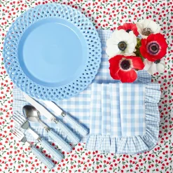 Summer Crockery | Dinner Plates<Mrs. Alice Blue Basketweave Dinner Plates (Set of 4)