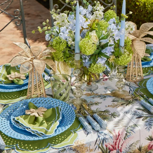 Summer Crockery | Dinner Plates<Mrs. Alice Blue Basketweave Dinner Plates (Set of 4)