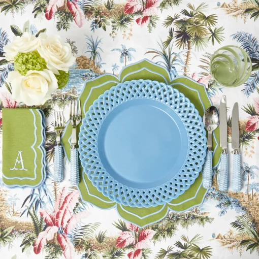 Summer Crockery | Dinner Plates<Mrs. Alice Blue Basketweave Dinner Plates (Set of 4)
