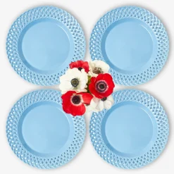 Summer Crockery | Dinner Plates<Mrs. Alice Blue Basketweave Dinner Plates (Set of 4)