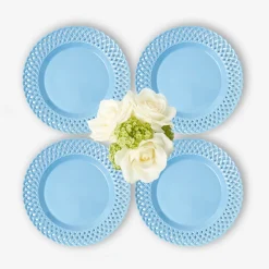 Summer Crockery | Starter Plates<Mrs. Alice Blue Basketweave Starter Plates (Set of 4)