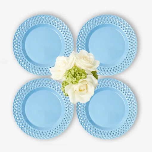 Summer Crockery | Starter Plates<Mrs. Alice Blue Basketweave Starter Plates (Set of 4)