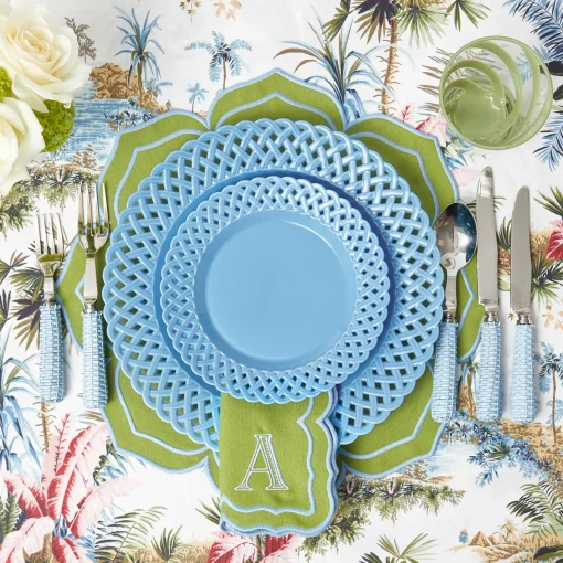 Summer Crockery | Starter Plates<Mrs. Alice Blue Basketweave Starter Plates (Set of 4)