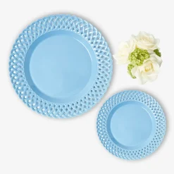 Summer Crockery | Starter Plates<Mrs. Alice Blue Basketweave Starter Plates (Set of 4)