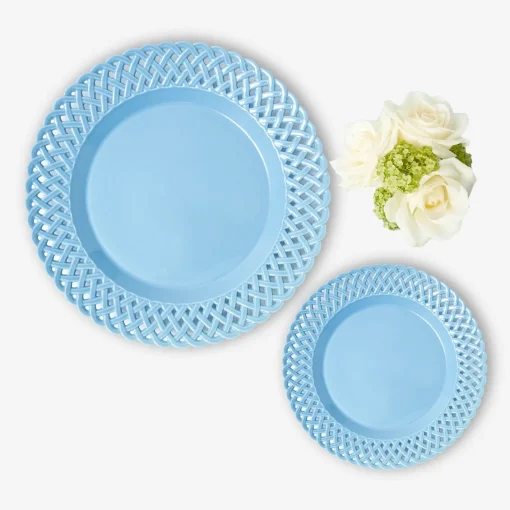 Summer Crockery | Starter Plates<Mrs. Alice Blue Basketweave Starter Plates (Set of 4)