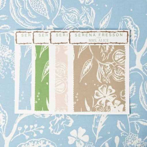 Serena Fresson Fabrics<Mrs. Alice Blue Chelsea Square Fabric