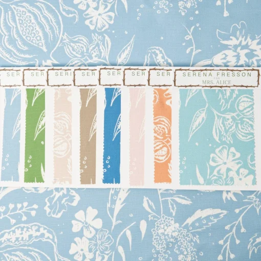 Serena Fresson Fabrics<Mrs. Alice Blue Chelsea Square Fabric