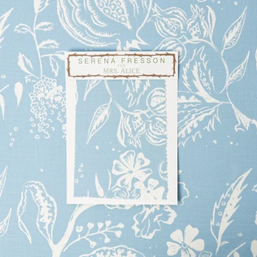 Serena Fresson Fabrics<Mrs. Alice Blue Chelsea Square Fabric