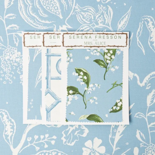 Serena Fresson Fabrics<Mrs. Alice Blue Chelsea Square Fabric