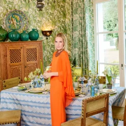 Summer Table Linen | Tablecloths<Mrs. Alice Blue Fern Stripe Tablecloth