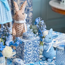 Spring Decorations<Mrs. Alice Blue Floral Bunny (Pair)