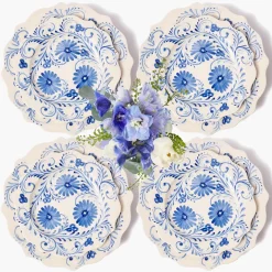 Crockery Sets<Mrs. Alice Blue Flowers Dinner & Starter Plates (Set of 8)
