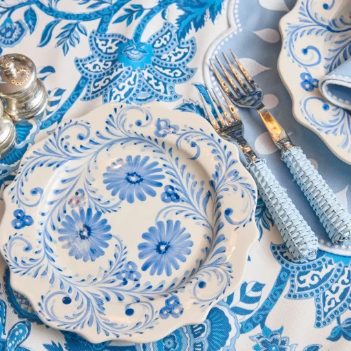 Crockery Sets<Mrs. Alice Blue Flowers Dinner & Starter Plates (Set of 8)