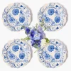 Starter Plates | Crockery Sets<Mrs. Alice Blue Flowers Starter Plates (Set of 4)