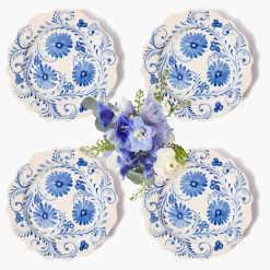 Starter Plates | Crockery Sets<Mrs. Alice Blue Flowers Starter Plates (Set of 4)