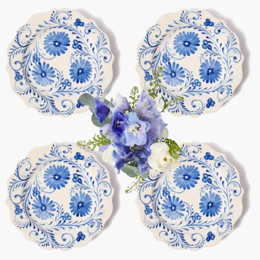 Starter Plates | Crockery Sets<Mrs. Alice Blue Flowers Starter Plates (Set of 4)
