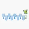 Glasses | Glassware Sets<Mrs. Alice Blue Fluted Glassware (Set of 8)
