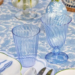 Glasses | Glassware Sets<Mrs. Alice Blue Fluted Glassware (Set of 8)