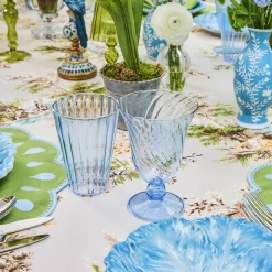 Glasses | Glassware Sets<Mrs. Alice Blue Fluted Glassware (Set of 8)
